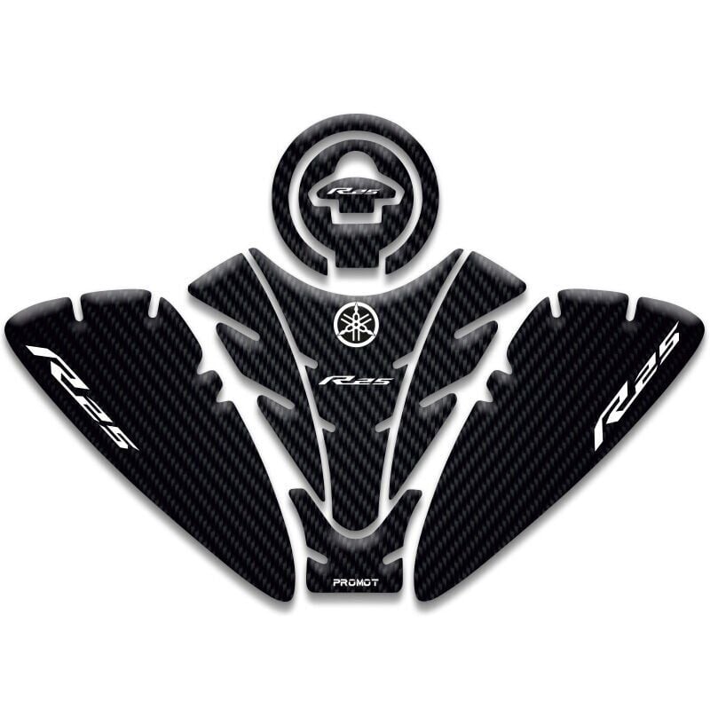Yamaha R25 2019 2024 4 Parça Full Tank Pad Karbon