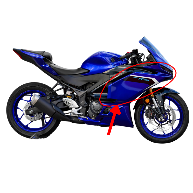 Yamaha R25 2025 2026 Sol Yan Grenaj Mavi Orijinal BRA-F835U-01-P0