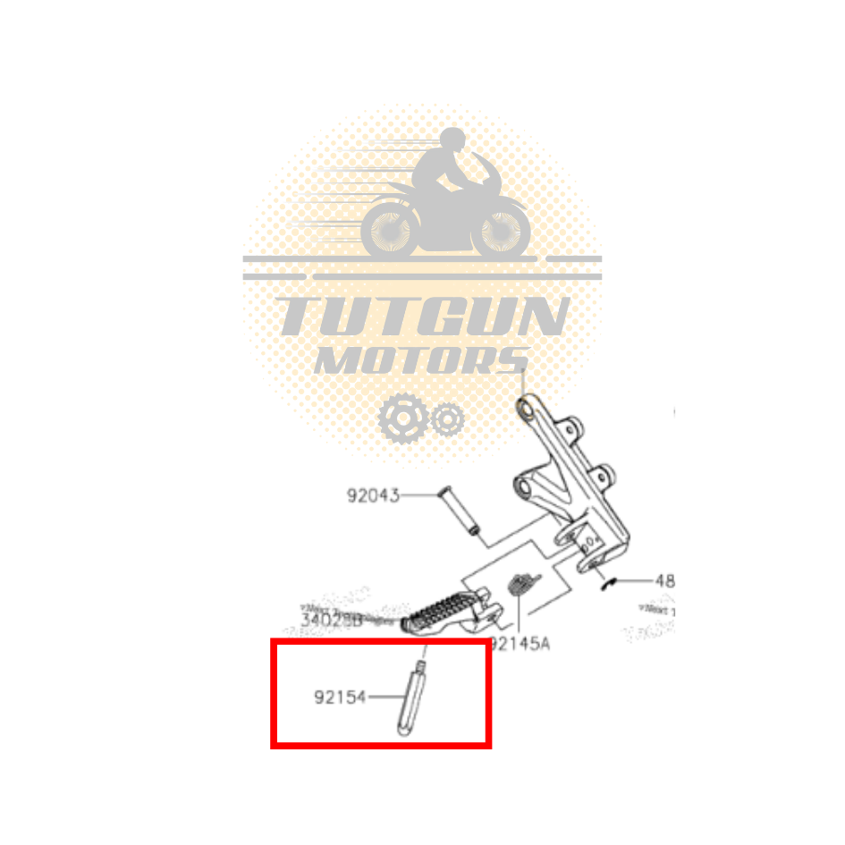 Zx10R Sürücü Basamak Pimi 2021 Orijinal 92154-4254