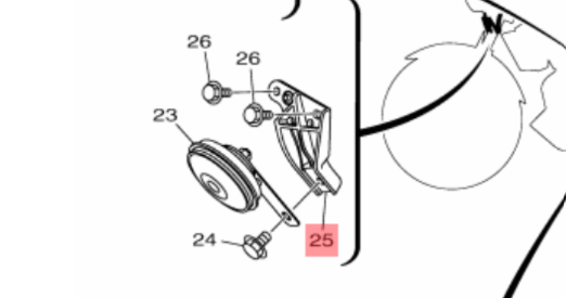 R25 Mt25 Korna Bağlantı Braketi Orijinal 1WD-H3378-00
