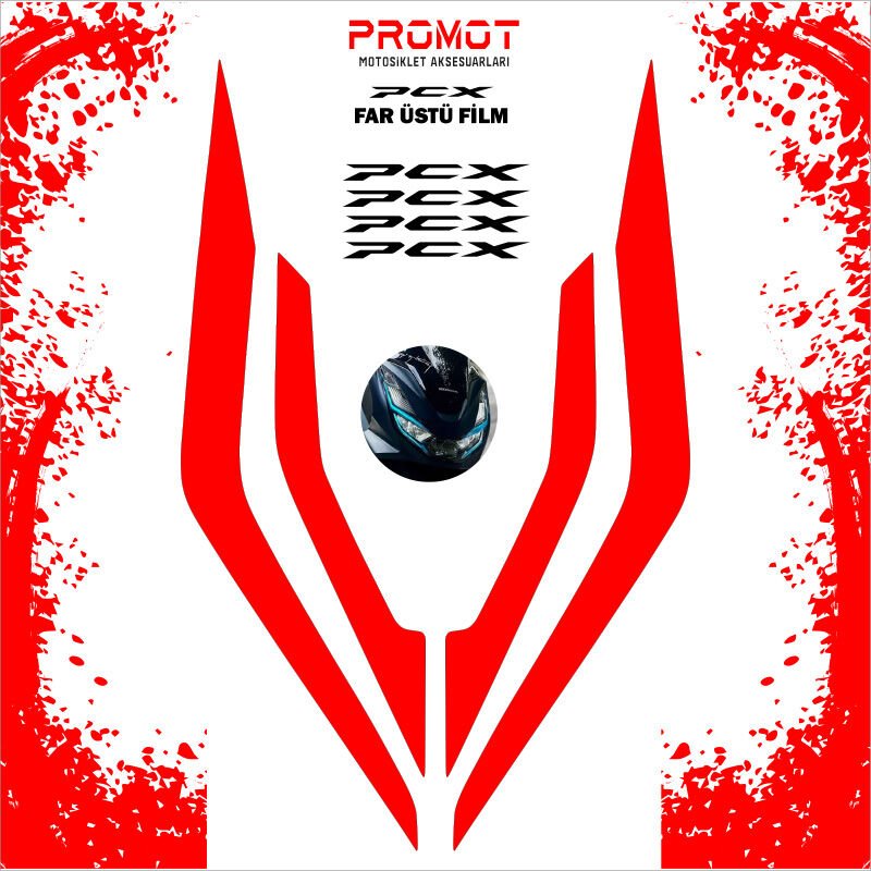 PCX 2021 2024 Far Filmi Kırmızı Folyo