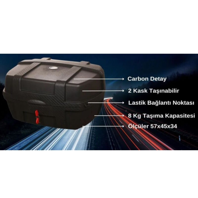 Motosiklet Arka Çanta 52 Litre Siyah