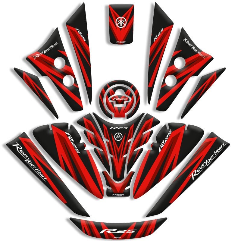 Yamaha R25 2019 2024 11 Parça Full Tank Pad