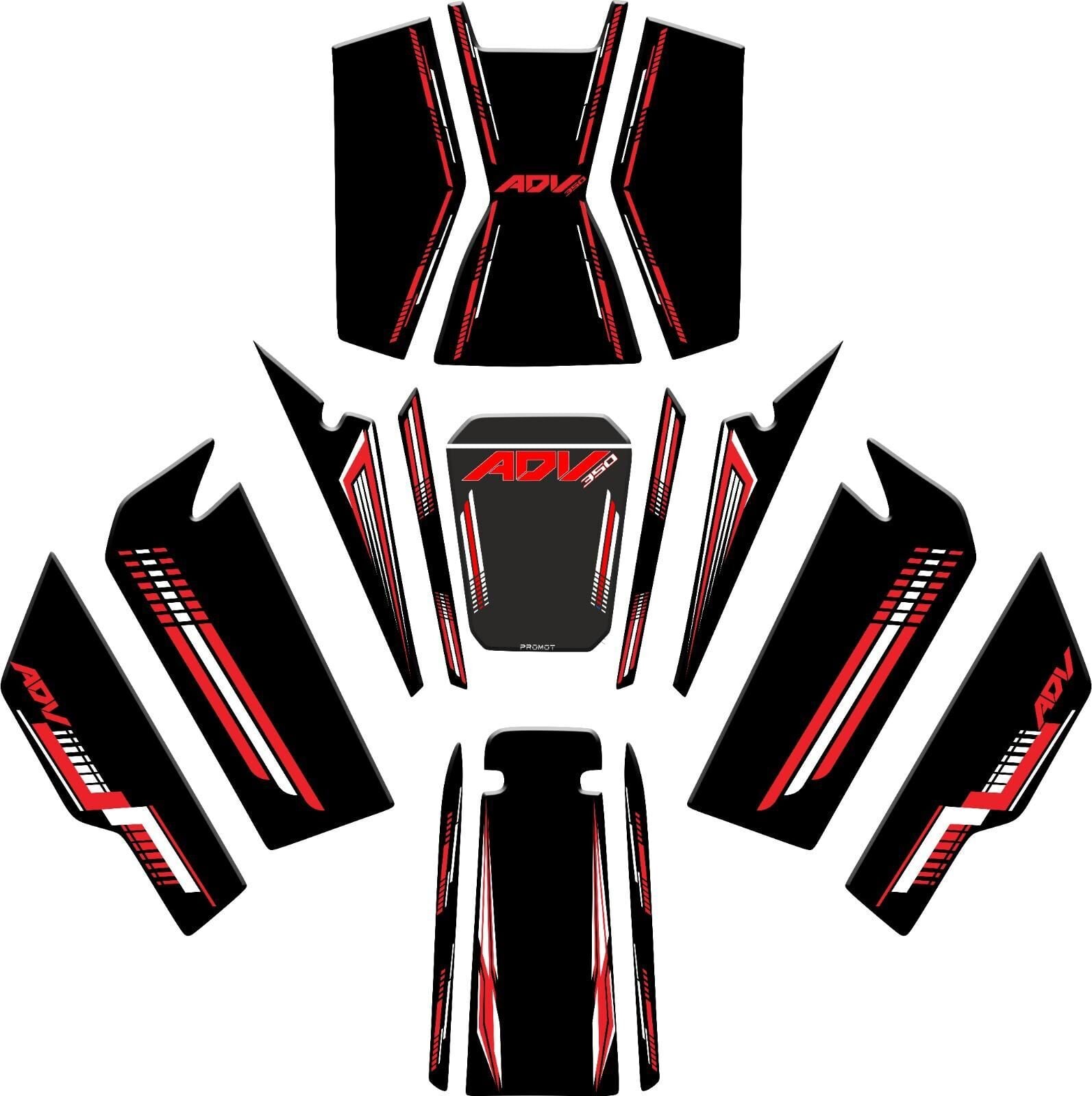 Honda Adv 350 2023 2025 Tank Pad Set 15 Parça