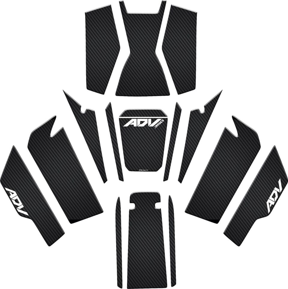 Honda Adv 350 2023 2025 Tank Pad Set 15 Parça