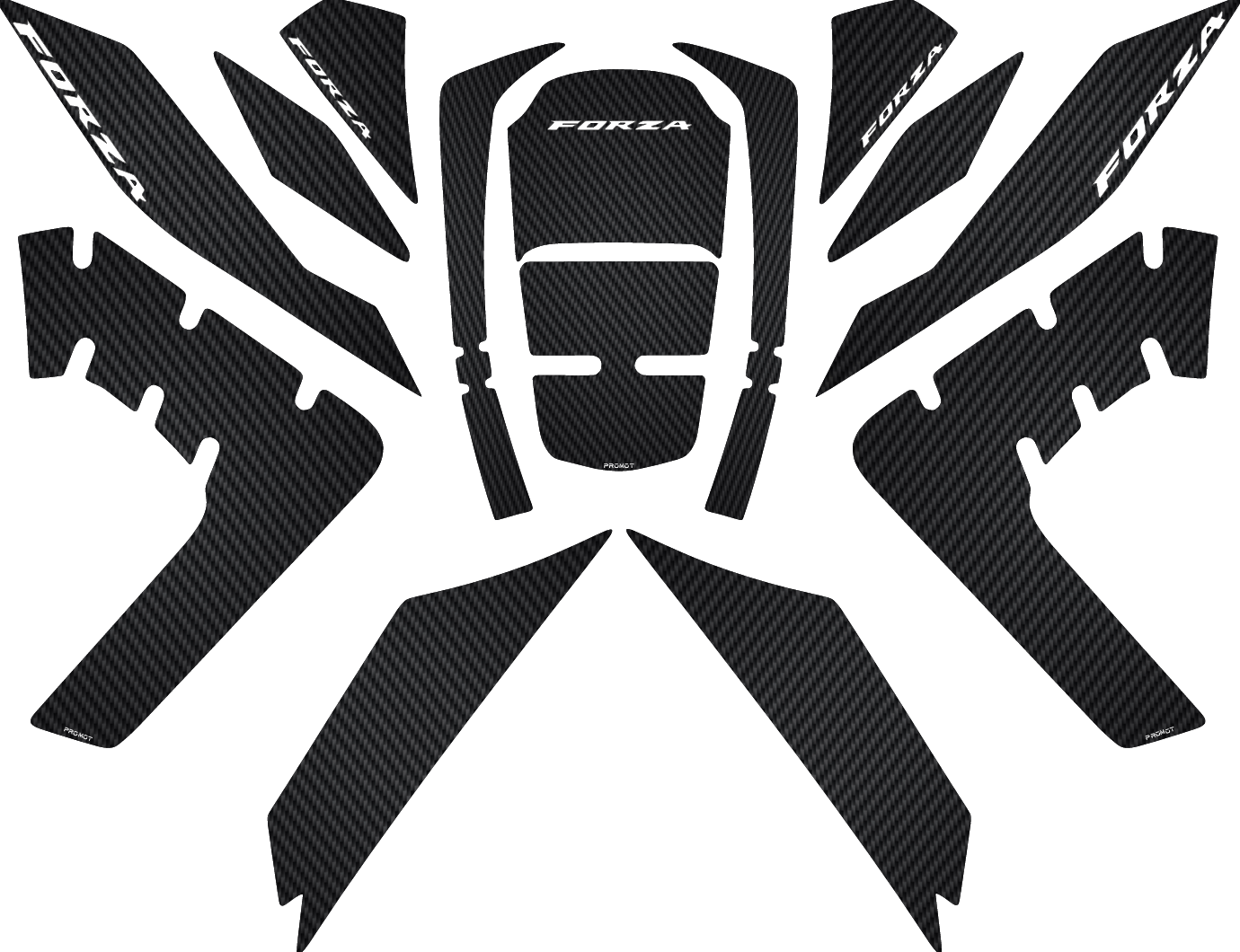 Honda Forza 2018 2025 Karbon Desenli Full Tank Pad Set