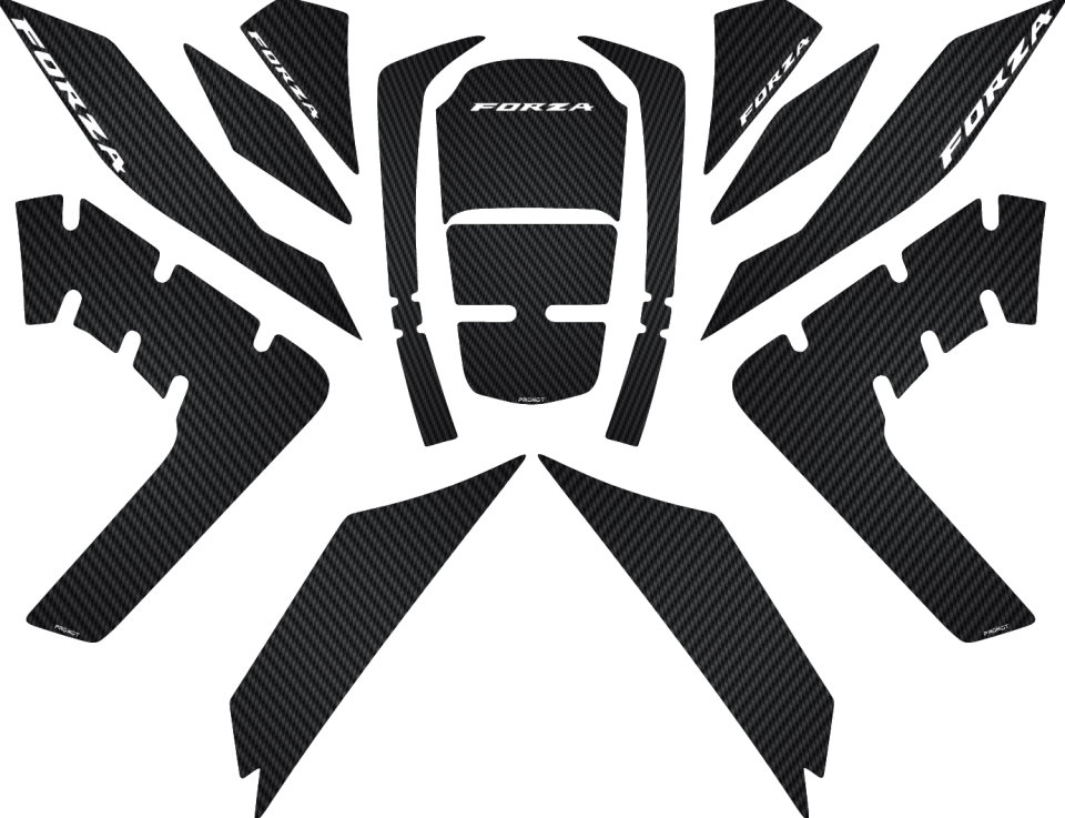 Honda Forza 2018 2025 Karbon Desenli Full Tank Pad Set