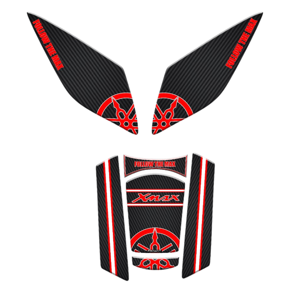 Xmax 2023 2025 Karbon Kırmızı Detaylı Tank Pad Set 7 Parça