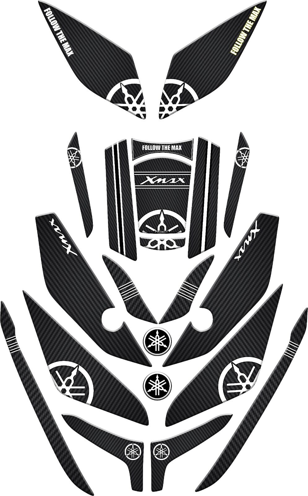 Xmax 2023 2025 Karbon Full Tank Pad Set 21 Parça