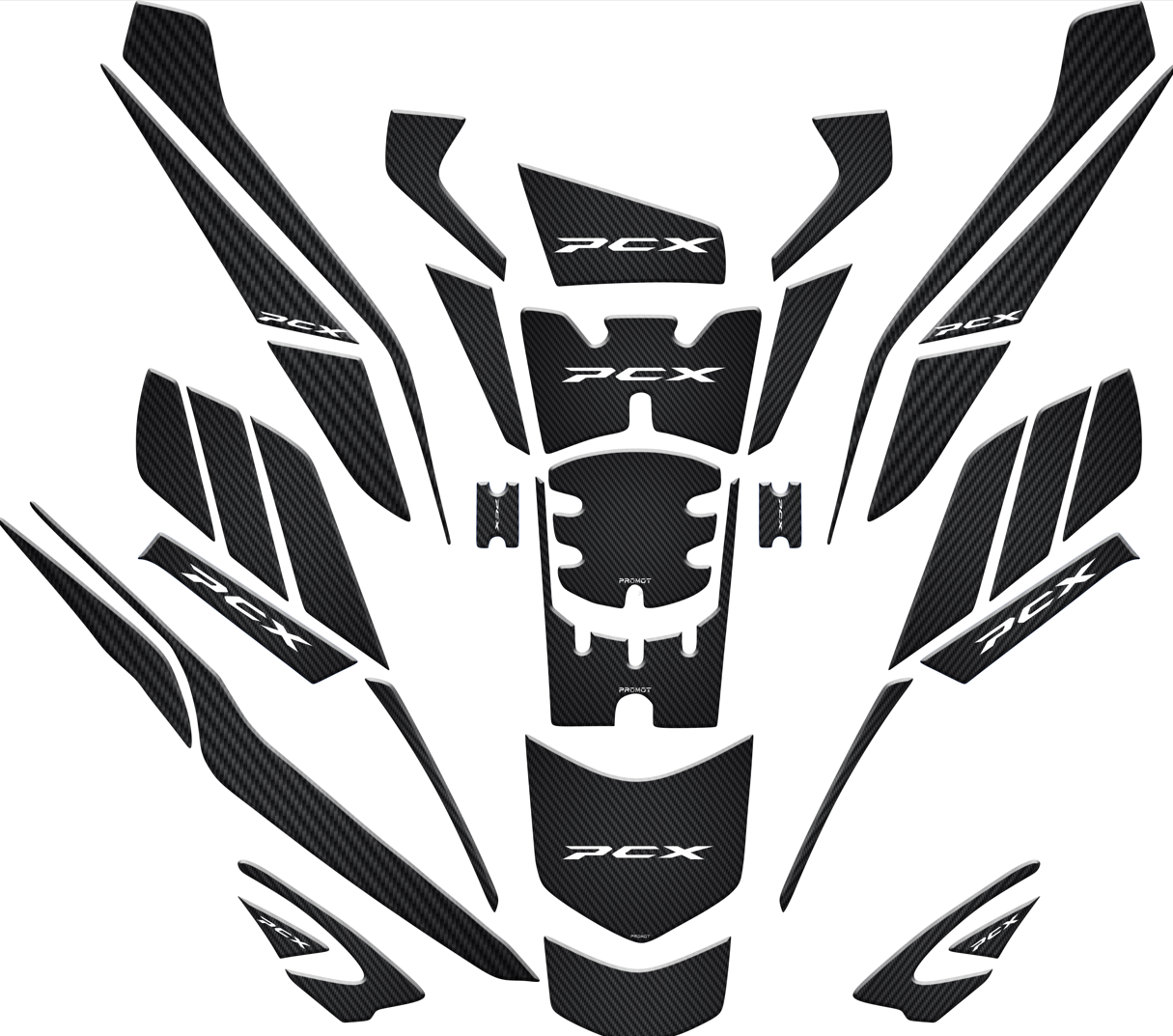Pcx 125 2025 2026 Tank Pad Full Set 36 Karbon
