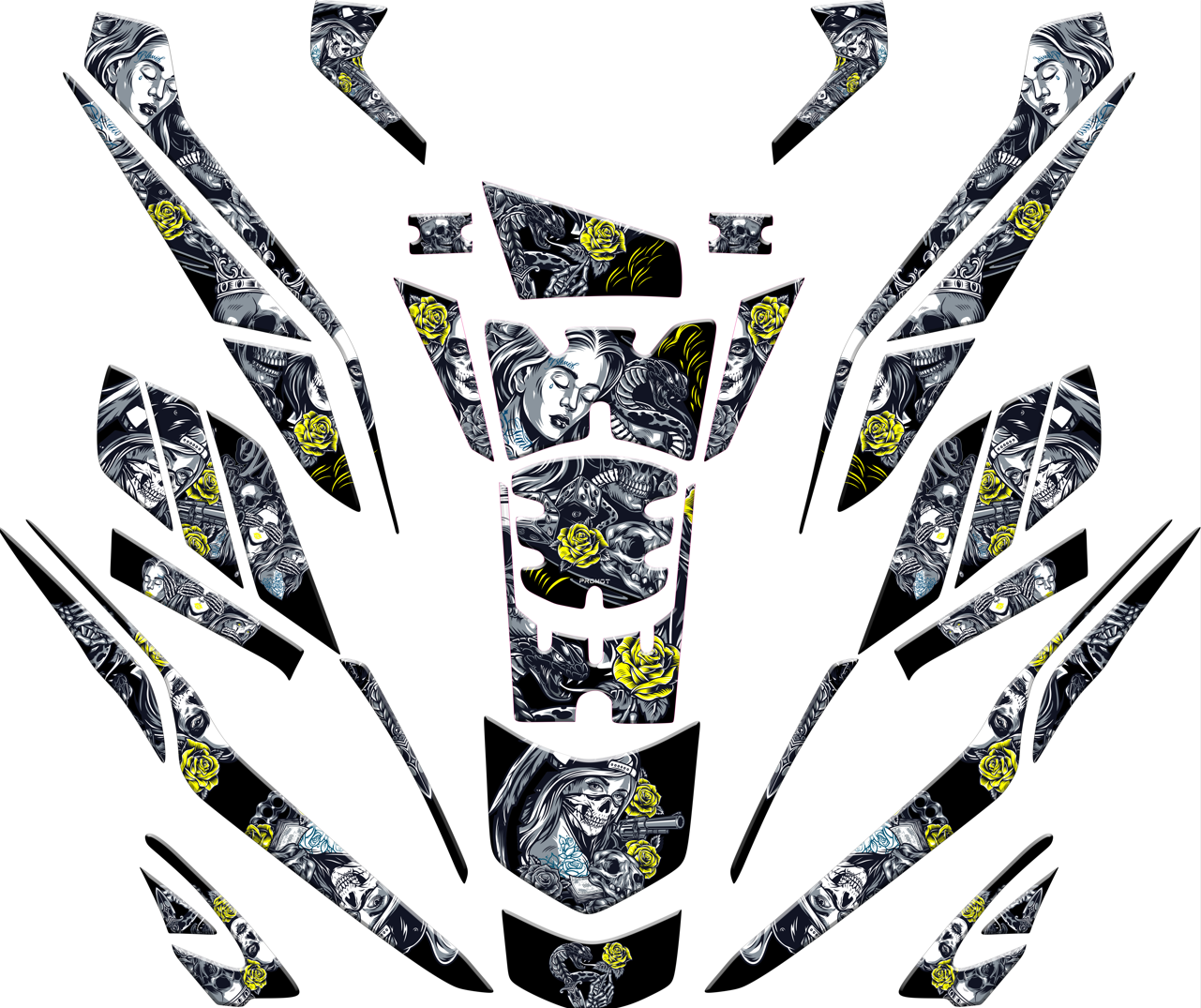 Pcx 125 2025 2026 Tank Pad Full Set 36 Sarı