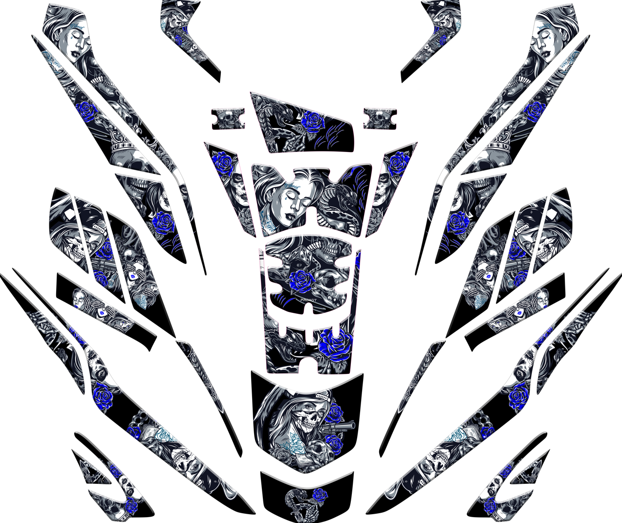 Pcx 125 2025 2026 Tank Pad Full Set 36 Mavi