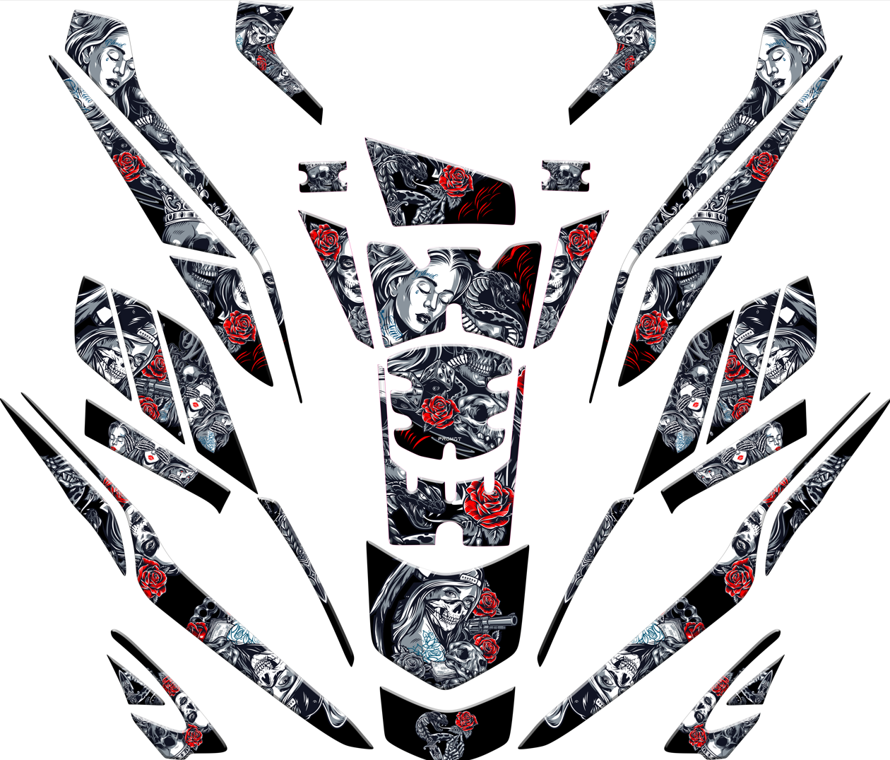 Pcx 125 2025 2026 Tank Pad Full Set 36 Kırmızı