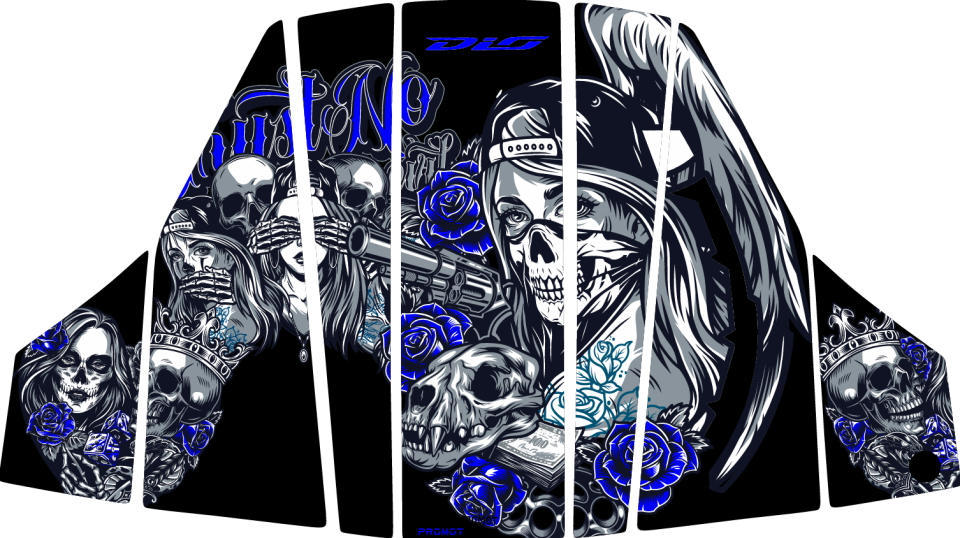 Honda Dio 2021 2024 7 Parça Full Tank Pad Mavi Gül