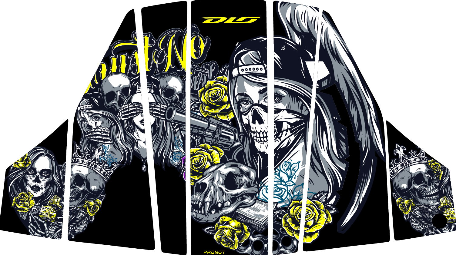 Honda Dio 2021 2024 7 Parça Full Tank Pad Sarı Gül