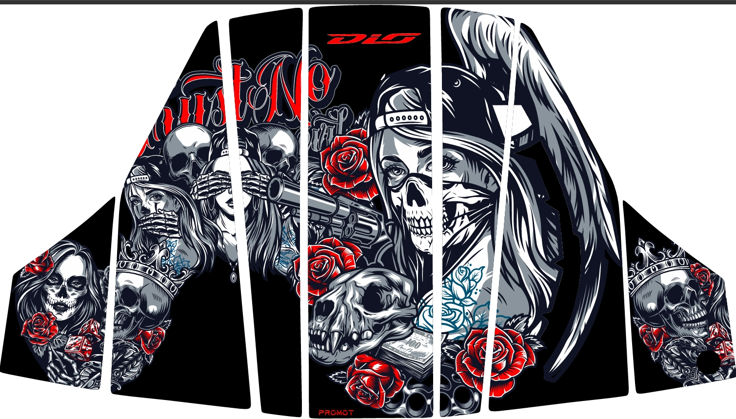 Honda Dio 2021 2024 7 Parça Full Tank Pad Kırmızı Gül