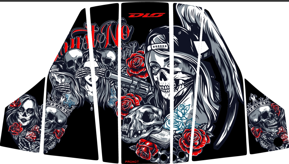 Honda Dio 2021 2024 7 Parça Full Tank Pad Kırmızı Gül