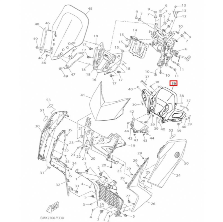 Yamaha Xmax 250 - 300 Sinyal Çerçevesi 2023-2025 Orijinal